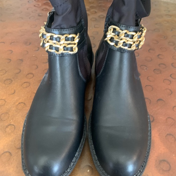 Boots Women's Size 9 Ankle Black Gold Zip up Jones New York - Picture 4 of 8